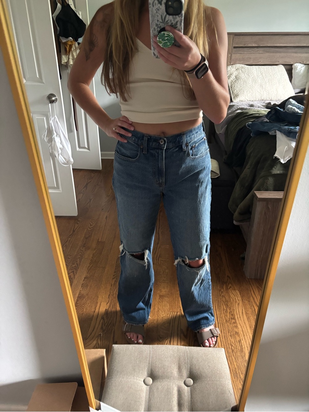 Abercrombie & Fitch Distressed Light Blue Boyfriend Jeans